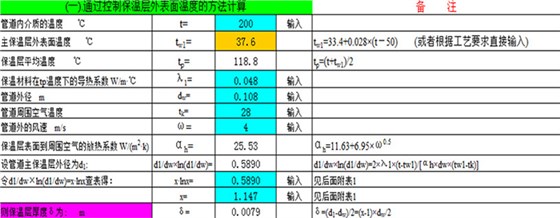 通過控制保溫層外表面溫度的計(jì)算方法